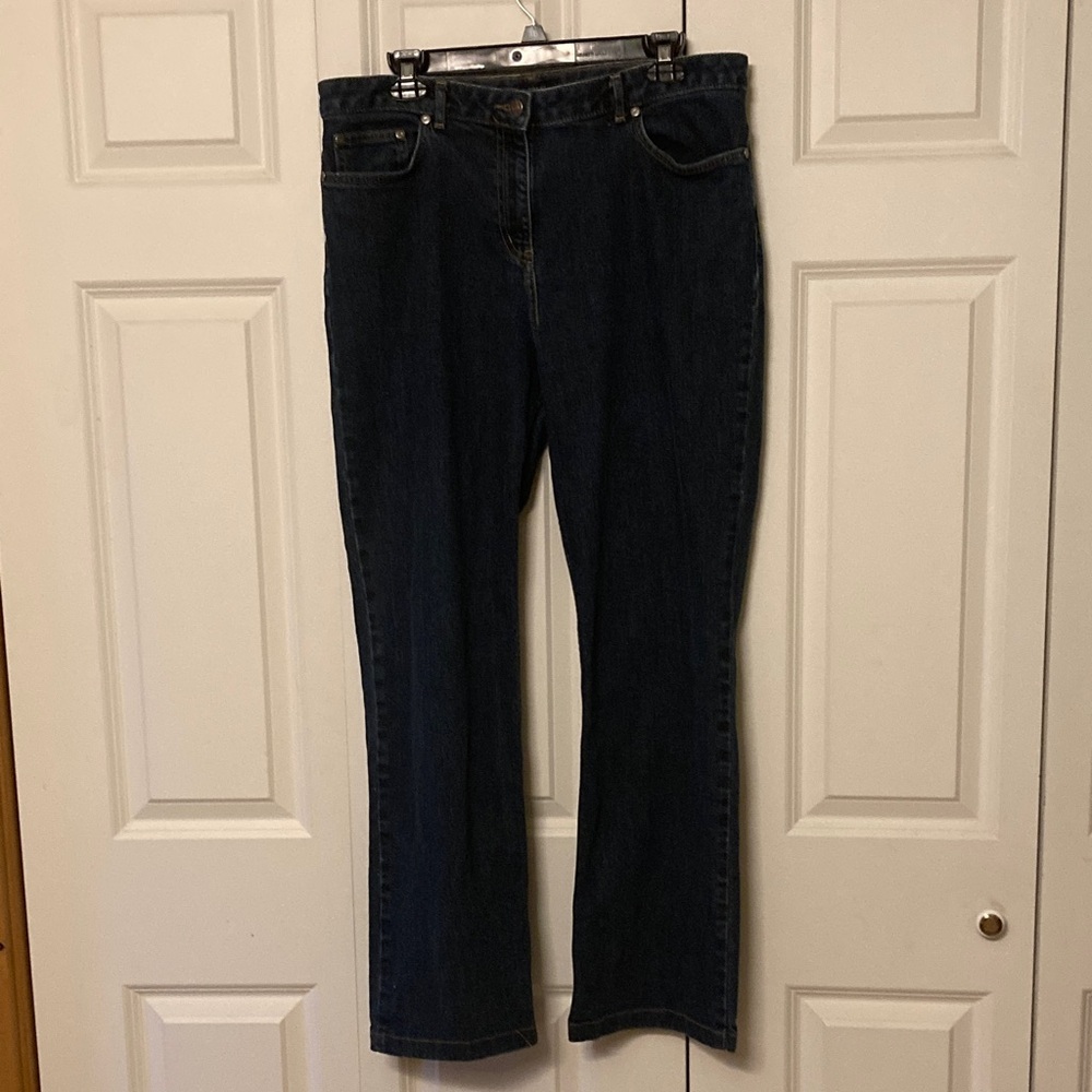 Brooks Brothers 346 stretch jeans womens 12 dark wash bootcut classic five pocke